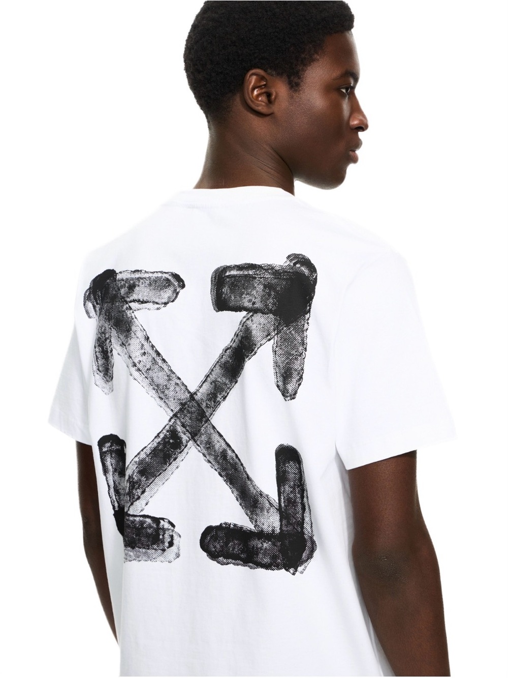 Off-White White Crewneck T-Shirt with Black Logo